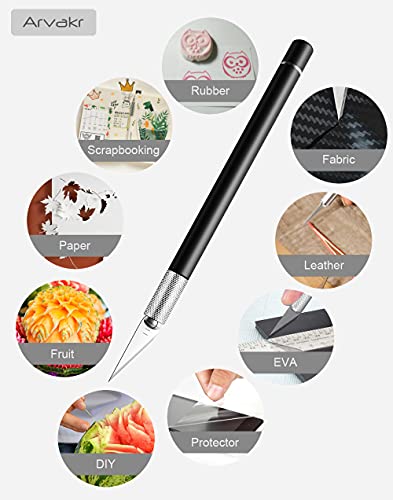 Craft Hobby Knife, Exacto Knife, 2 Knives and 60 Blades with a Bag, Precision Cutter Knife for Cutting Carving Scrapbooking Stencil, Black with Bag - color: Black With Bag