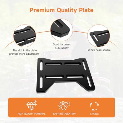 FVRITO Motor Engine Mounting Plate for Predator 212cc 196cc 224cc GX160 6.6HP OHV Small Clone Engine Mini Bike Coleman CT200U BT200X CC100X Baja Doodlebug DB30 Parts Aluminum Black - size: Black