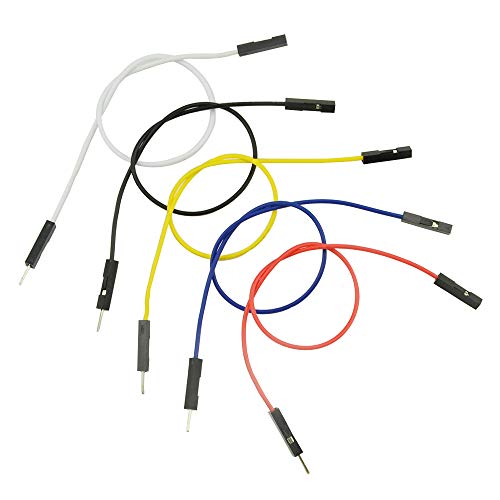 XINGYHENG 150Pcs 5 Colors 1Pin 2.54mm Female to Male Breadboard Jumper Wire PVC Soldering Brushless Motor Double-end Tinning Connector Cable(PCB Jump Circuit Board Cable Wire Set) 200mm