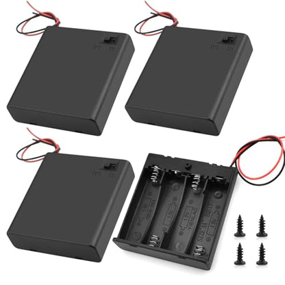 SDTC Tech 4 x 1.5V AA Battery Holder with Wires - size: 4AA