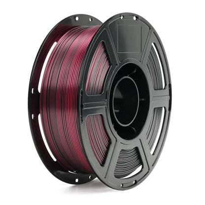 FLASHFORGE Silk Dual Color Filament, Black and Red 2 in 1 Coextrusion Silk PLA Filament 1.75mm, 3D Printer Filament Color Change 1kg(2.2lbs) Spool, Dimensional Accuracy +/- 0.02mm - color: Black and Red 2 in 1