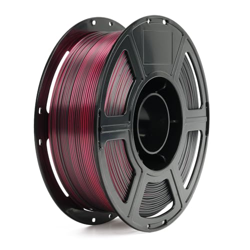FLASHFORGE Silk Dual Color Filament, Black and Red 2 in 1 Coextrusion Silk PLA Filament 1.75mm, 3D Printer Filament Color Change 1kg(2.2lbs) Spool, Dimensional Accuracy +/- 0.02mm - color: Black and Red 2 in 1