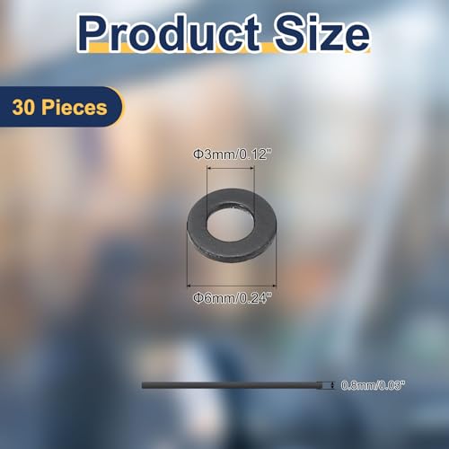 uxcell 30 Pcs M3 PVC Flat Washers 3mm ID 6mm OD 0.8mm Thick Plain Washer Grommets Plastic Sheet Gasket Fastener Sealing Spacer Gasket Ring Water Hose Washers, Clear Black - size: 3mm x 6mm x 0.8mm