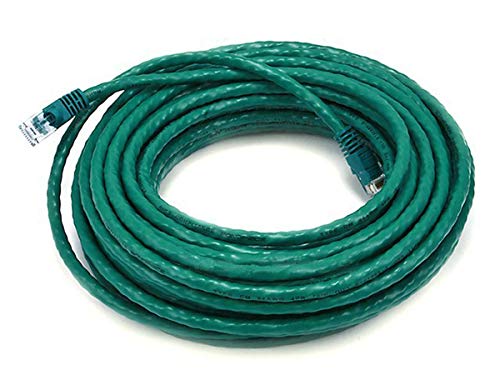 Monoprice 50FT 24AWG Cat5e 350MHz UTP Ethernet Bare Copper Network Cable - Green - color: Green, size: 50 Feet