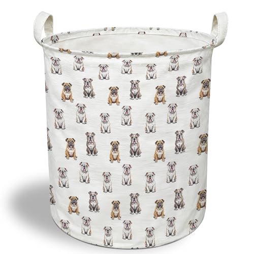 English Bulldog Dog Laundry Basket, English Bulldog Gifts Collapsible Laundry Hamper with Handles, Dog Clothes Toy Storage Bins Containers Basket for Bathroom Bedroom - color: English Bulldog