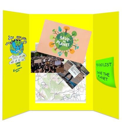 Neon Trifold Poster Board, Standard Size 24 x 36 Inches, Corrugated,3 Pack - size: 24 x 36 Inches
