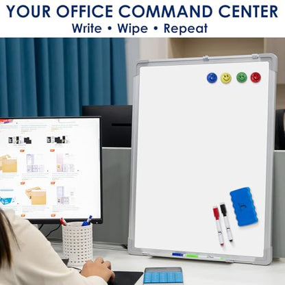 Whiteboard Set, 18x24 in Dry Erase Board, Magnetic White Board for Wall - size: 18x24" Portrait