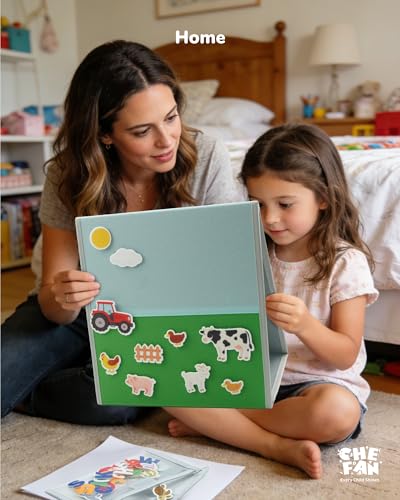 CHEFAN Felt Board for Toddlers, Foldable Flannel Board for Classroom - size: Felt Board with Pieces
