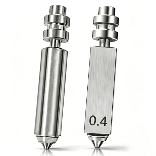 2PK 0.4MM Nozzles Integrated Hardened Steel Nozzles for Anycubic Kobra X, Nickel-Plated Kobra X Hotend Quick, Compatible with PLA-CF、PETG-CF、Nylon-CF, Glass Fiber, and Metal-Filled Filaments (0.4MM)