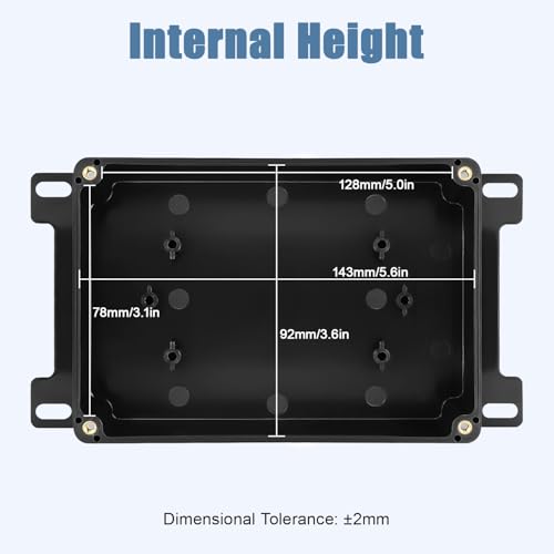 Project Box IP65 Waterproof ABS Plastic Electrical Junction Box with Clear Cover Enclosure with Fixed Ear, Black 5.9"x 3.9"x 1.7"(150x100x44mm)(Pack of 1) - color: 1 pack, size: 5.9"x 3.9"x 1.7"