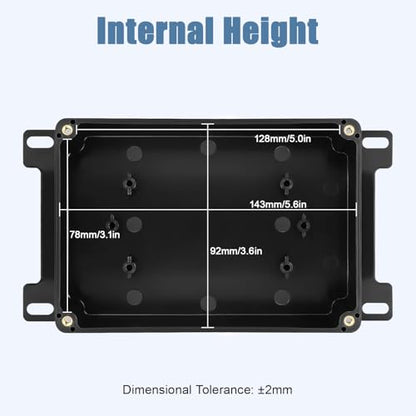 Project Box IP65 Waterproof ABS Plastic Electrical Junction Box with Clear Cover Enclosure with Fixed Ear, Black 5.9"x 3.9"x 1.7"(150x100x44mm)(Pack of 1) - color: 1 pack, size: 5.9"x 3.9"x 1.7"
