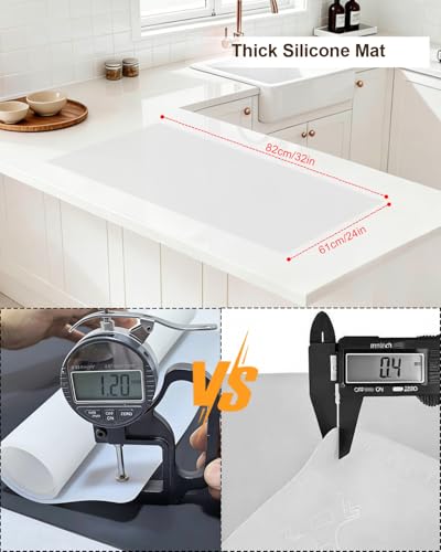 Silicone Crafting Mat for Artists, 32"x24"x1.2mm Large Nonstick Art Sheet for Resin Craft, Jewelry Casting, Acrylic Painting, Clay Work, Heat Resistant Desk Protector and Placemat | Translucent - color: Translucent, size: 32" x 24"