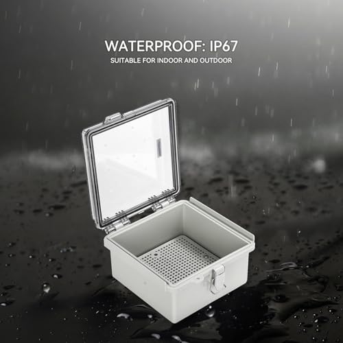 Mollom Transparent Cover Outdoor Junction Box (5.9x5.9x3.5In) - size: 5.9x5.9x3.5"