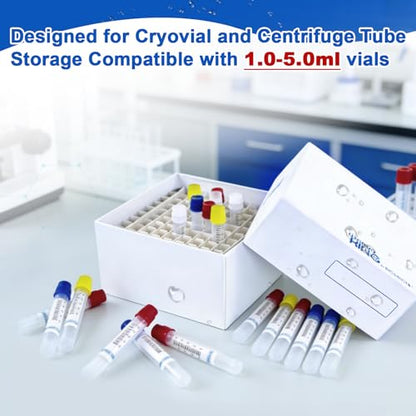 100-well Cryo Boxes, Plastic Coating, 3 Inch Height, Pack of 5 - size: 3 in,100-well