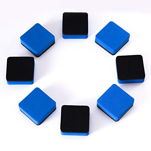 Favourde 48 Pack Magnetic Whiteboard Dry Erase Erasers for Classroom School - color: Blue