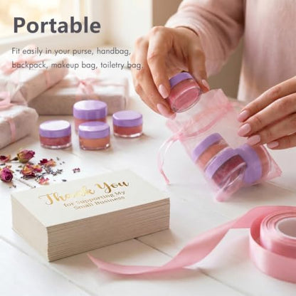 3 Gram Sample Containers 100 Count Empty Lip Balm Containers with Labels - color: Purple