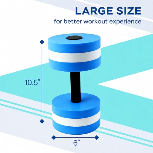 2Pc Water Dumbells Water Aerobic Exercise Foam Dumbbell Pool Resistance Aquatic Dumbbell EVA Yoga Barbell Exercise Fitness Equipment Exercises Equipment for Weight Loss - color: Blue