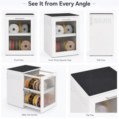3D Printer Cabinet, Big Sturdy 3D Printer Stand Table with Filament Storage (CL-White) - color: CL-White
