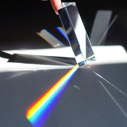 3Pcs Crystal Prisms 2Inch 4Inch 6Inch Optical Glass Triangular Prism for Teaching Photo Photography