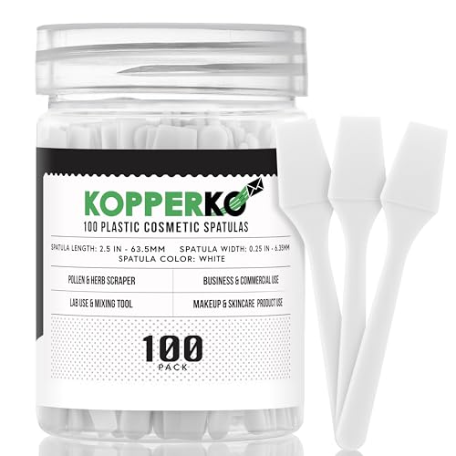 Kopperko Mini Skin Care Spatula, 2.5 Inch, 100 Pack, White - color: White, size: 100 Spatulas