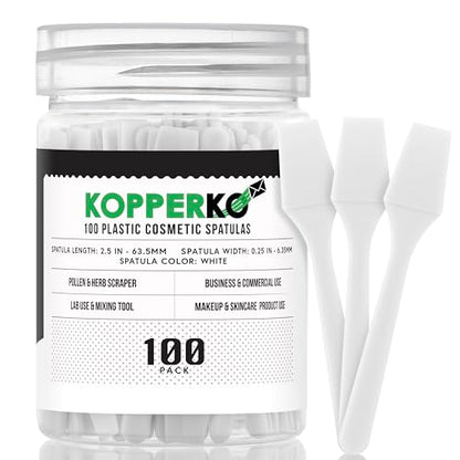 Kopperko Mini Skin Care Spatula, 2.5 Inch, 100 Pack, White - color: White, size: 100 Spatulas