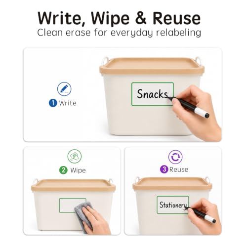 Dry Erase Labels Stickers, Removable & Reusable, 1.2 x 2 Inch, 60 PCS - color: Colorful
