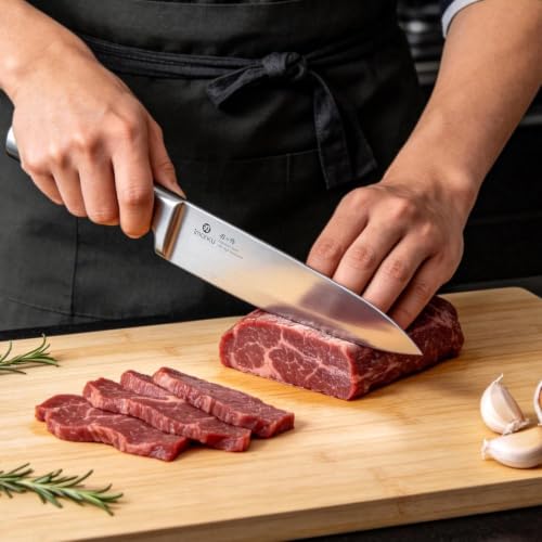 imarku 15-Piece Knife Block Set Built-in Sharpener - color: Light Black