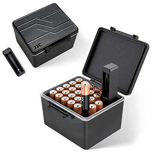 JJC AA Battery Case Holder for 28 x Double A Batteries with Battery Tester - color: For 28xAA Battery