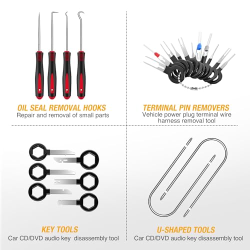 GOOACC 102Pcs Car Push Retainer Clips & Auto Fasteners Assortment - color: 102Pcs Black