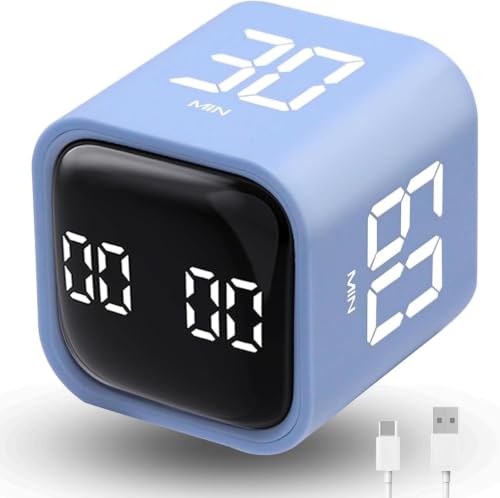 LUCKY TIME Rotating Productivity Timer 5/10/30/60min, Flip Timer, ADHD Tool - color: Blue