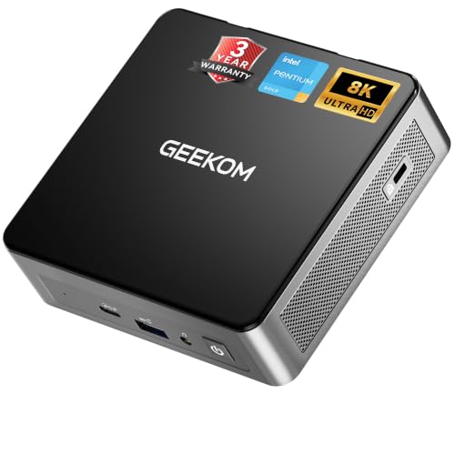 GEEKOM Air12 Mini PC, Intel 7505(Beats N5095), 8GB Dual-Slot RAM, 256GB SSD - color: Black