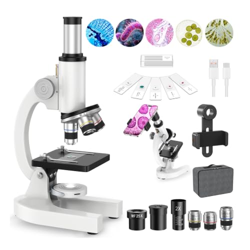 2000X Microscope for Kids Adults Beginner: Compound Monocular Microscope