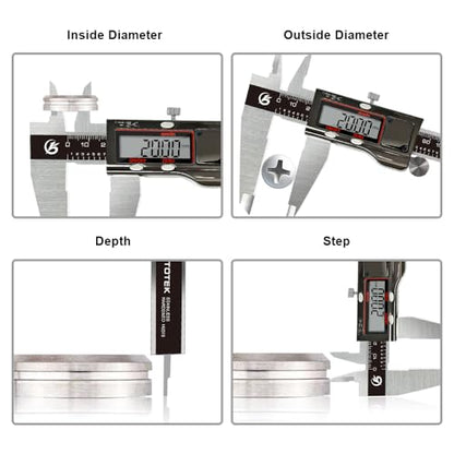 KETOTEK 8 Inch Digital Caliper Measuring Tool, Stainless Steel Micrometer - color: Black, size: 8 Inch
