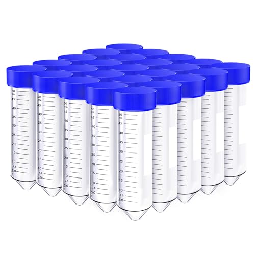 [500 Pcs] Premium 50ml Conical Centrifuge Tubes, Sterilized, Certified DNase/RNase Free, Non Pyrogenic, Clear, Polypropylene (PP) Tubes with Screw Caps. Available in Packing of 25, 250, 500.