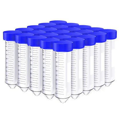 [500 Pcs] Premium 50ml Conical Centrifuge Tubes, Sterilized, Certified DNase/RNase Free, Non Pyrogenic, Clear, Polypropylene (PP) Tubes with Screw Caps. Available in Packing of 25, 250, 500.