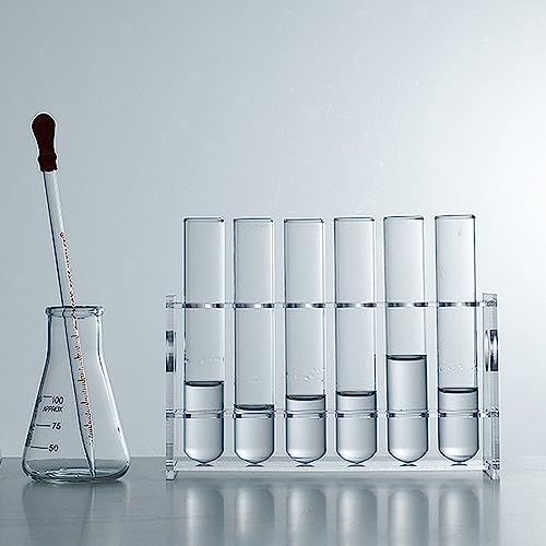 RUIAN Acrylic Test Tube Rack 6 Wells Clear Holder for 10ml Centrifuge Tubes