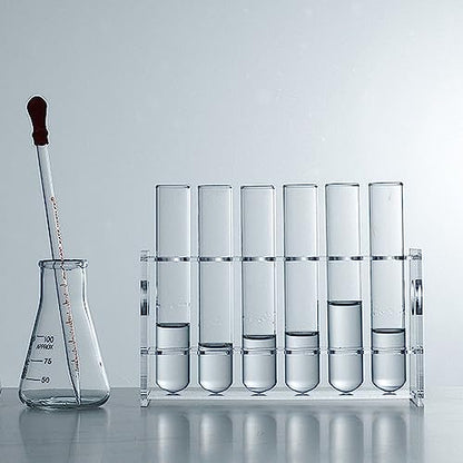 RUIAN Acrylic Test Tube Rack 6 Wells Clear Holder for 10ml Centrifuge Tubes
