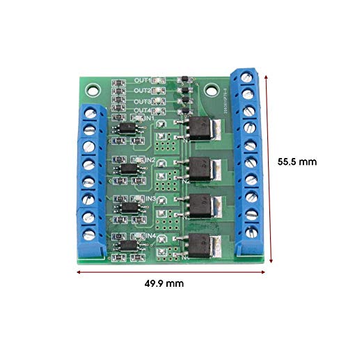 Hilitand 4-Channel MOSFET PWM 3-20V to 3.7-27VDC 10A Driver Module PLC Amplifier
