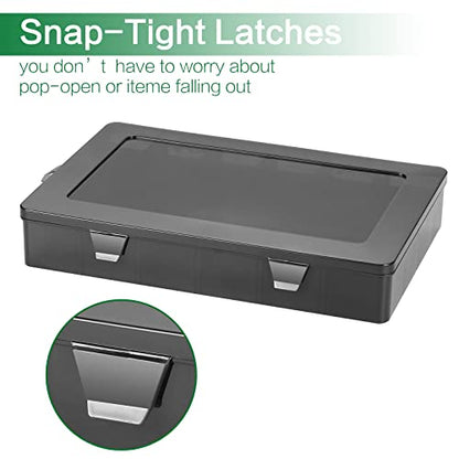 Gbivbe Large 24 Grids Plastic Organizer Box Adjustable Dividers,Clear Storage Box for Jewelry, Art DIY Crafts, Washi Tapes, Beads and Small Parts(Black, 2Pack) - color: Black-2