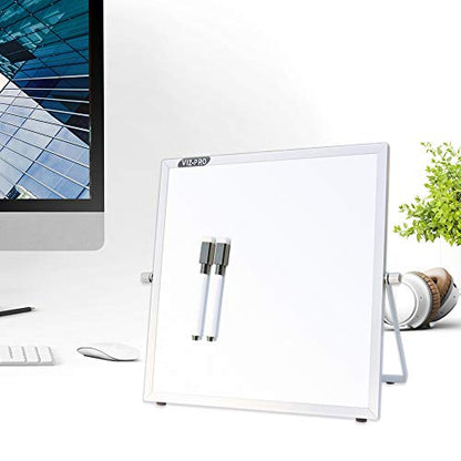 VIZ-PRO Small Desktop Dry Erase White Board with Stand, 10 x 10 Inches - size: 10"W x 10"H