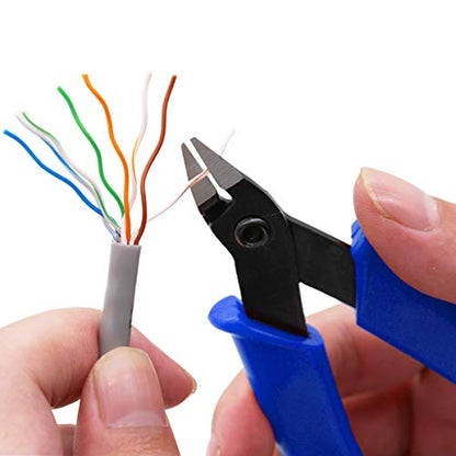 BLEDS Flush Cutter Pliers, Wire Cutter, Flush Cutters, Nippers, Diagonal Cutter, Wire Cutters Side Cutter, Micro Shear Cutter Precision Electronics Siding Cutting Pliers 5 inch, Blue - color: 1 Pack 5“ Blue