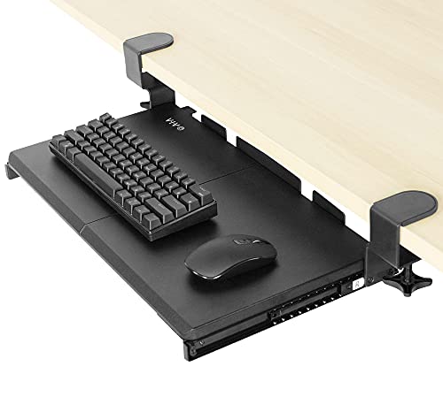 VIVO Black Clamp-on 20 x 11 in Keyboard Tray, MOUNT-KB05ES - color: Black, size: 20 inch