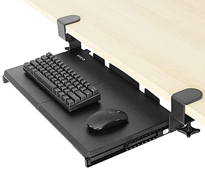 VIVO Black Clamp-on 20 x 11 in Keyboard Tray, MOUNT-KB05ES - color: Black, size: 20 inch