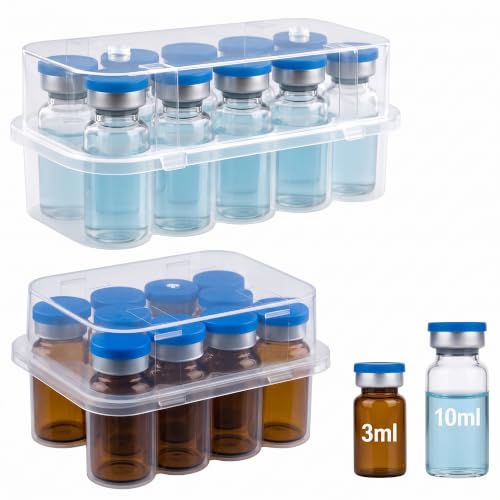 suzamed Peptide Case for Fridge, 10-Slot Vial Holder (2, 3ml+10ml) - size: 3ml+10ml