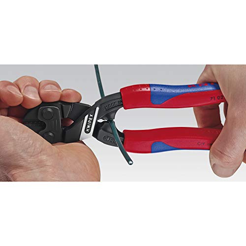 Knipex 71 21 200 Compact Bolt Cutters "CoBolt" 7,87" 20° angled - color: Multi-component Grips, Blue/Red, size: 200 mm, style: 20° angled head