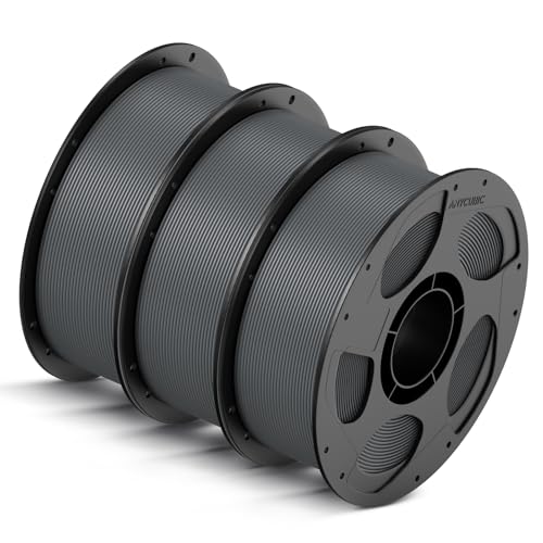 ANYCUBIC High Speed 3D Printer Filament 1.75mm Bundle, Rapid PLA Filament with High Prints Quality, Dimensional Accuracy +/- 0.02mm, 1KG Reusable Spool, 3 Pack Texture Grey - color: 3*1kg Texture Grey