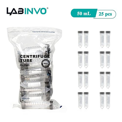 50ml High-Speed Centrifuge Tube, Max.RCF12000G Conical, Printed Graduation, Gamma Sterile, 30x115mm, Pack of 25, IN-CT50A - style: 50mL, 25PCS,Sterile