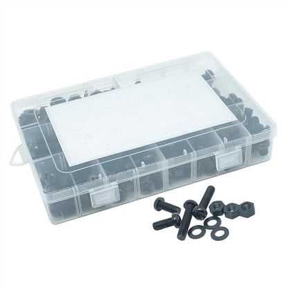 Metric M8 Nylon Black Phillips Pan Head Screw Nut & Flat Washer Kit - color: M8-Black