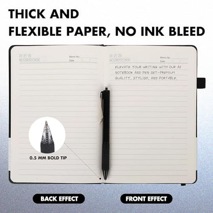 Aodaer 30 Set Lined Notebook Journals with Pens A5 Notebooks 100 GSM College Ruled Hardcover Notebook PU Leather Notepad with Pen Holder for Office School, 5.7 x 8.3 Inches, Navy Blue - color: Navy Blue