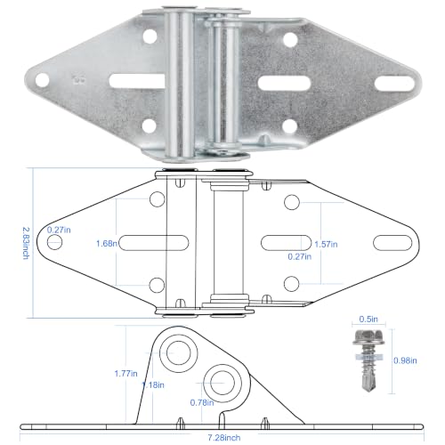 2-Pack #3 Garage Door Hinges, Heavy Duty 14 Gauge Galvanized Steel - size: #3